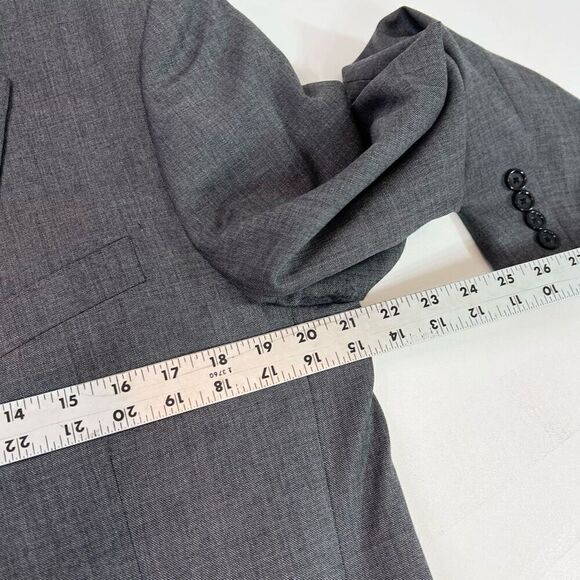 J. Crew Jacket Mens Size 42R Gray Solid Wool Long-Sleeve Suit Blazer Ludlow - Picture 9 of 10